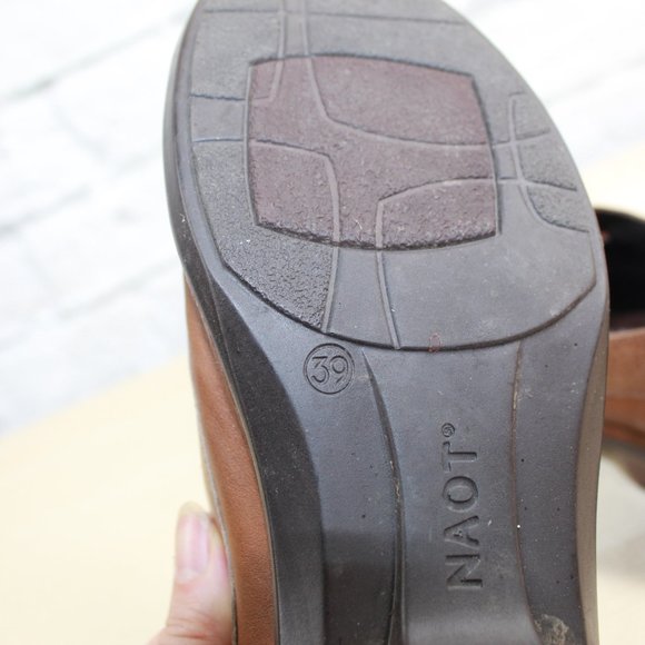 NAOT Brown Black Leather Kedma Lace Up Oxfords Shoes Size 39 / 8 - Picture 7 of 9